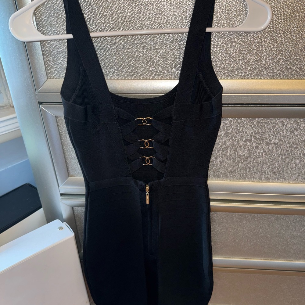 Guess Black Sleeveless Dress with Gold Accents